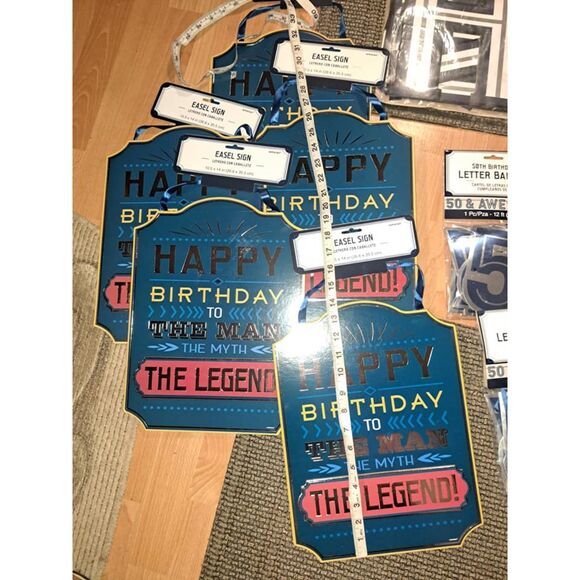 LOT of "50th Birthday" decor new in packages 96 banners-5 Plaques1 XL Banner - Picture 4 of 8
